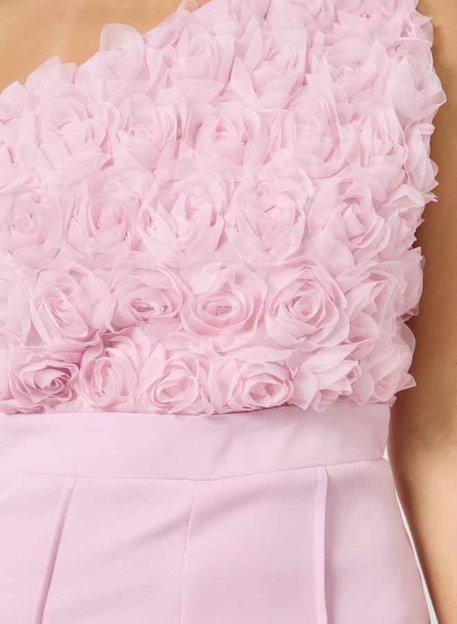 Styli Women Lilac One Shoulder Wide Leg Jumpsuit - Image 3